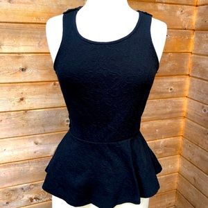 Free People Lace Back Peplum Top - S